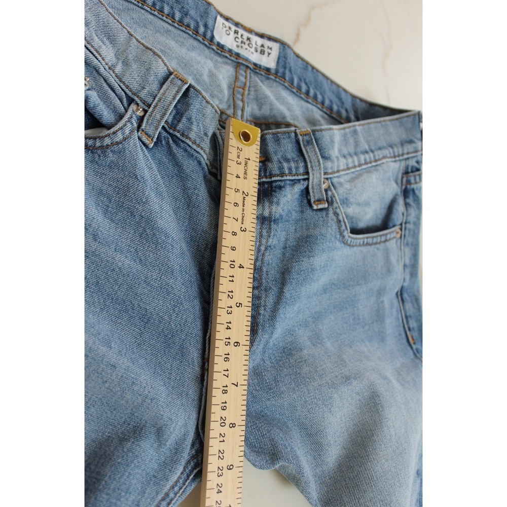 Derek Lam 10 Crosby Mila Mid-Rise Distressed Girlfriend Jeans Cropped Sz 29 - Picture 5 of 14